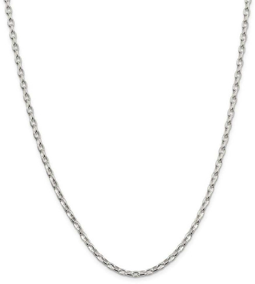 Image of 26" Sterling Silver 3.2mm Oval Fancy Rolo Chain Necklace