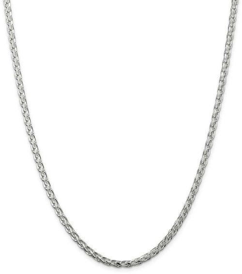 Image of 26" Sterling Silver 3.5mm Diamond-cut Round Spiga Chain Necklace