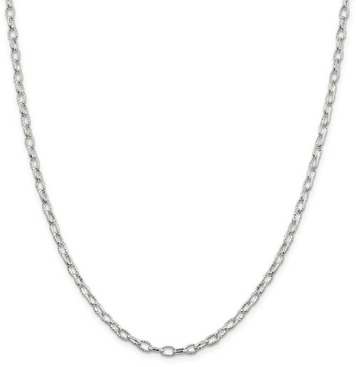 Image of 26" Sterling Silver 3.75mm Fancy Patterned Rolo Chain Necklace