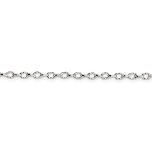 Image of 26" Sterling Silver 3mm Fancy Patterned Rolo Chain Necklace
