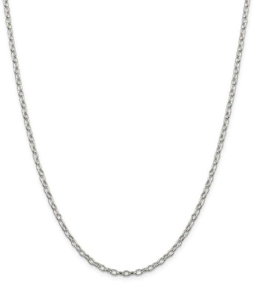 Image of 26" Sterling Silver 3mm Fancy Patterned Rolo Chain Necklace