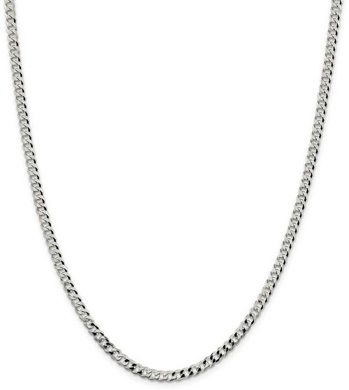 Image of 26" Sterling Silver 4mm Beveled Curb Chain Necklace