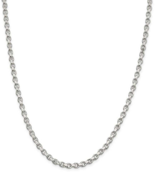 Image of 26" Sterling Silver 4mm Diamond-cut Rolo Chain Necklace