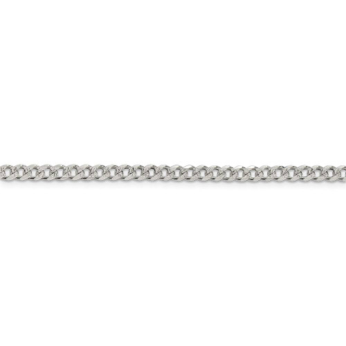 Image of 26" Sterling Silver 4mm Pave Curb Chain Necklace