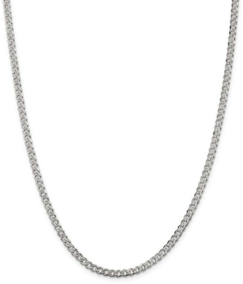 Image of 26" Sterling Silver 4mm Pave Curb Chain Necklace