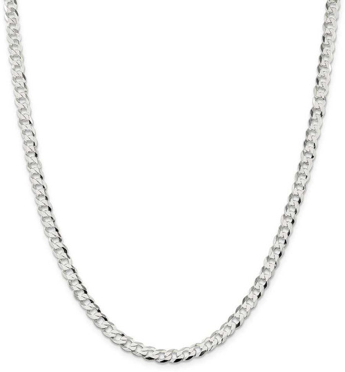 Image of 26" Sterling Silver 5.75mm Flat Curb Chain Necklace