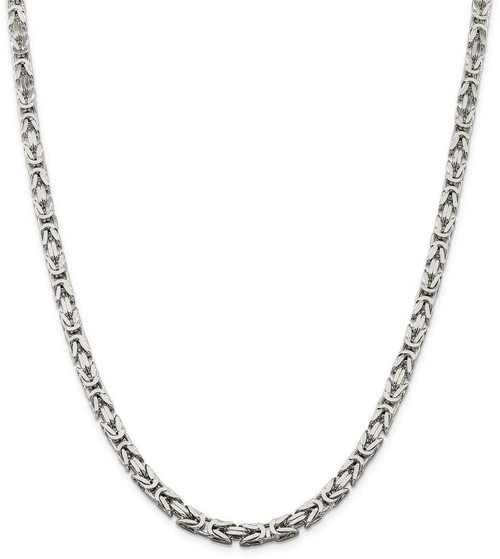 Image of 26" Sterling Silver 5mm Byzantine Chain Necklace
