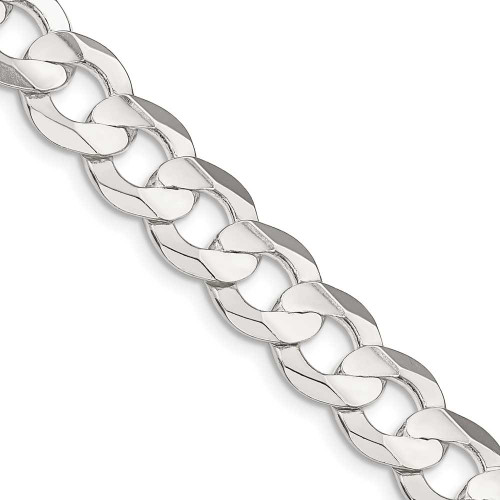 Image of 26" Sterling Silver 9.75mm Concave Beveled Curb Chain Necklace