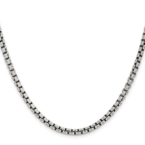 Image of 26" Sterling Silver Antiqued 3.6mm Round Box Chain Necklace
