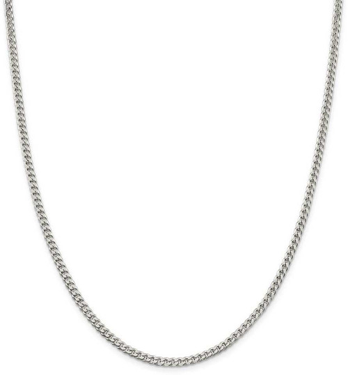 Image of 26" Sterling Silver Polished 3.15mm Curb Chain Necklace