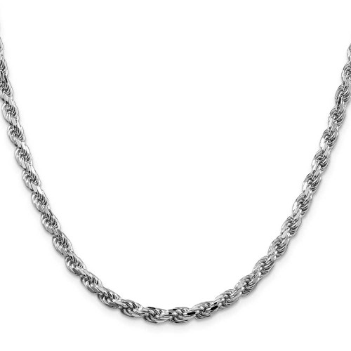 Image of 26" Sterling Silver Rhodium-plated 4.75mm Diamond-cut Rope Chain Necklace