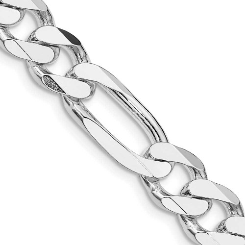 Image of 26" Sterling Silver Rhodium-plated 9mm Figaro Chain Necklace