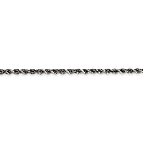 Image of 26" Sterling Silver Ruthenium-plated 3mm Rope Chain Necklace