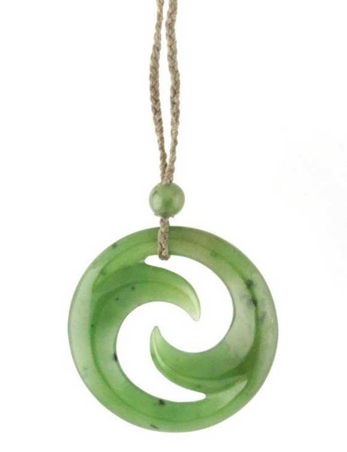 Image of 26mm Genuine Canadian Jade Koru Pendant (HNW-0435)