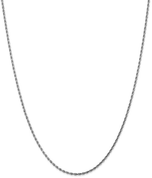 Image of 28" 10K White Gold 1.75mm Diamond-cut Rope Chain Necklace