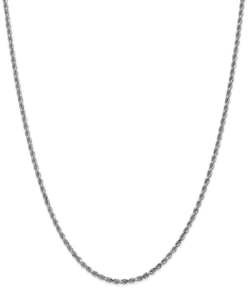 Image of 28" 10K White Gold 2.25mm Diamond-cut Rope Chain Necklace