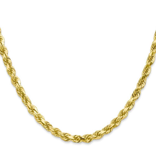 Image of 28" 10K Yellow Gold 4.5mm Diamond-Cut Rope Chain Necklace