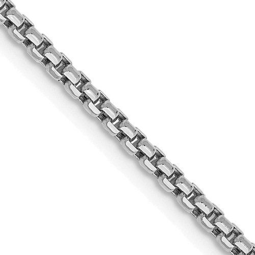 Image of 28" 14K White Gold 1.75mm Semi-Solid Round Box Chain Necklace