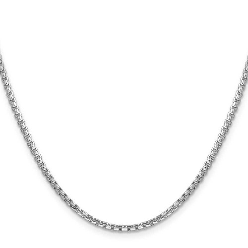 Image of 28" 14K White Gold 2.45mm Semi-Solid Round Box Chain Necklace
