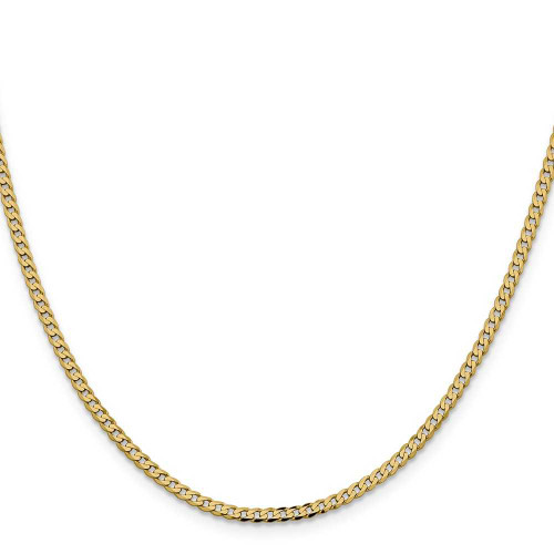 Image of 28" 14K Yellow Gold 2.3mm Flat Beveled Curb Chain Necklace
