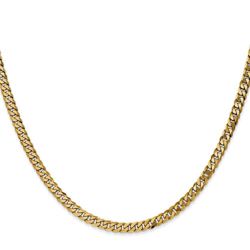 Image of 28" 14K Yellow Gold 3.9mm Flat Beveled Curb Chain Necklace