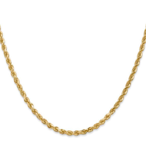 Image of 28" 14K Yellow Gold 3mm Diamond-cut Rope with Lobster Clasp Chain Necklace