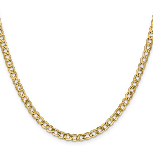 Image of 28" 14K Yellow Gold 4.3mm Semi-Solid Curb Chain Necklace
