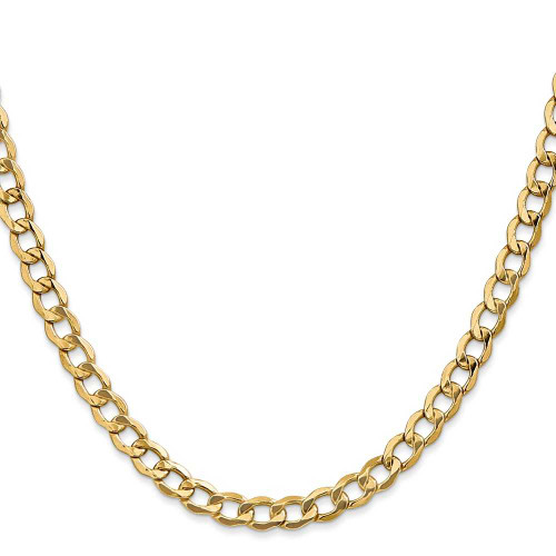 Image of 28" 14K Yellow Gold 5.25mm Semi-Solid Curb Chain Necklace
