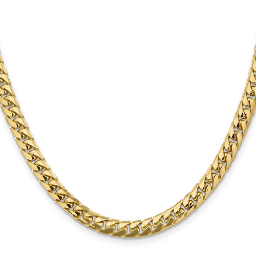 Image of 28" 14K Yellow Gold 5.5mm Solid Miami Cuban Chain Necklace