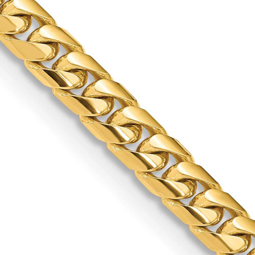 Image of 28" 14K Yellow Gold 6.75mm Solid Miami Cuban Chain Necklace