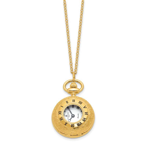 Image of 28" Ladies Charles Hubert Gold-finish Brass Pendant Watch on Necklace