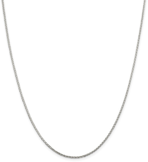 28" Sterling Silver 1.5mm Diamond-cut Round Spiga Chain Necklace