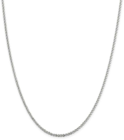 Image of 28" Sterling Silver 2.3mm Solid Rope Chain Necklace