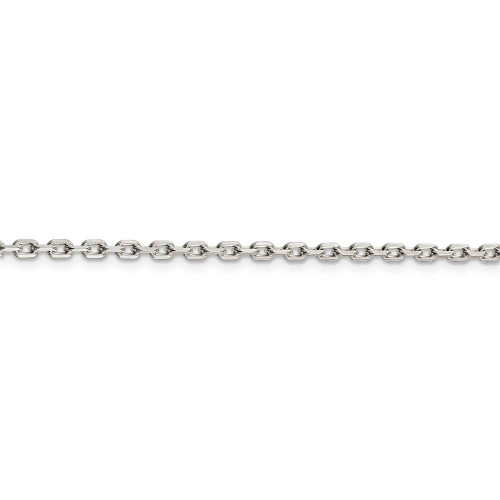 28" Sterling Silver 2.75mm Beveled Oval Cable Chain Necklace