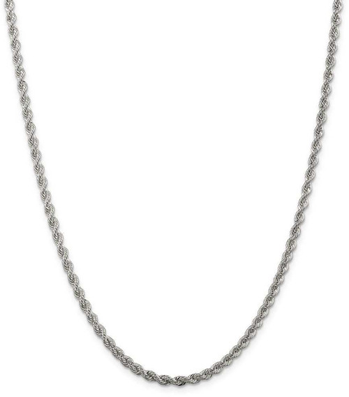 Image of 28" Sterling Silver 3mm Solid Rope Chain Necklace