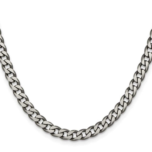 Image of 28" Sterling Silver Antiqued 6mm Curb Chain Necklace