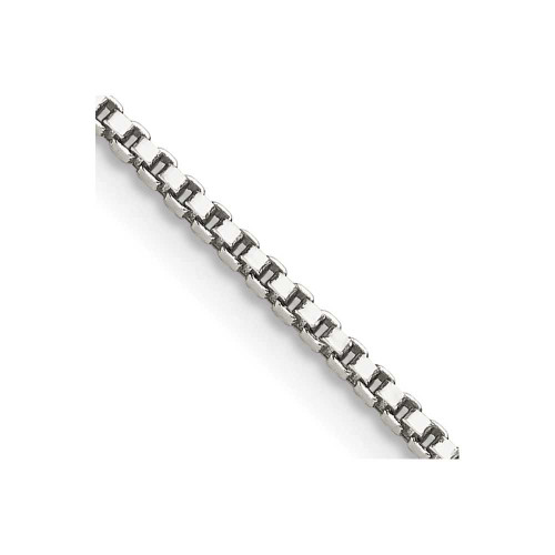 Image of 28" Sterling Silver Rhodium-plated 1.4mm Box Chain Necklace