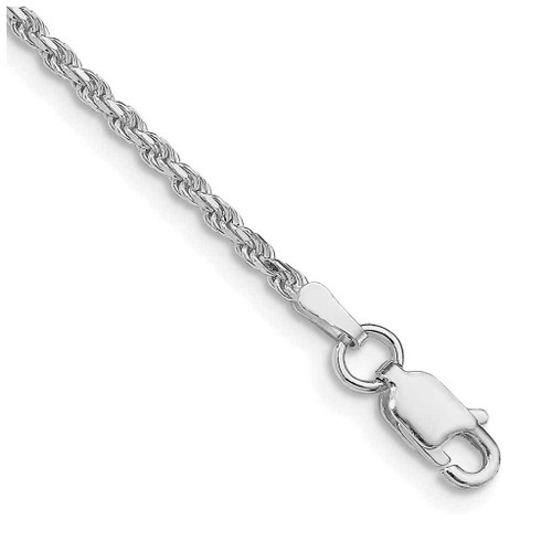 Image of 28" Sterling Silver Rhodium-plated 1.85mm Diamond-cut Rope Chain Necklace