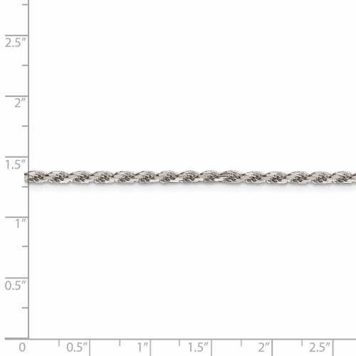 Image of 28" Sterling Silver Rhodium-plated 2.5mm Diamond-cut Rope Chain Necklace