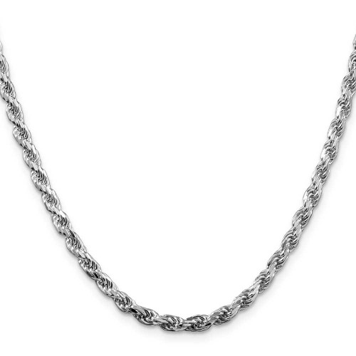 Image of 28" Sterling Silver Rhodium-plated 3.5mm Diamond-cut Rope Chain Necklace