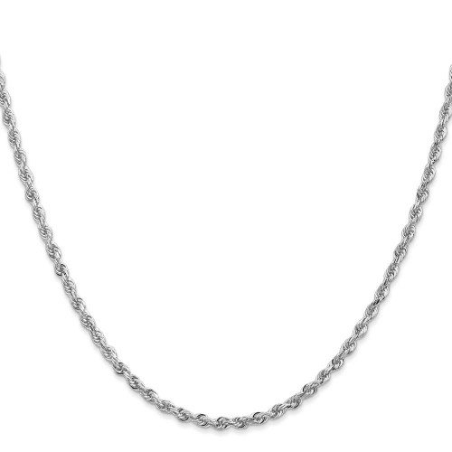 Image of 30" 10K White Gold 2.75mm Diamond-cut Quadruple Rope Chain Necklace