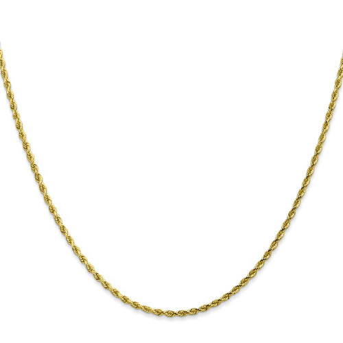 Image of 30" 10K Yellow Gold 1.75mm Diamond-cut Rope Chain Necklace