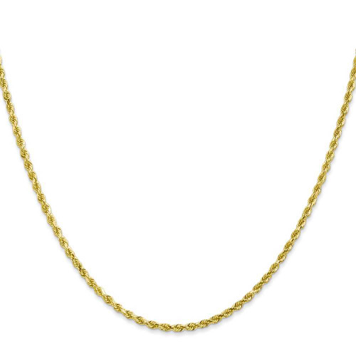 Image of 30" 10K Yellow Gold 2mm Diamond-cut Rope Chain Necklace