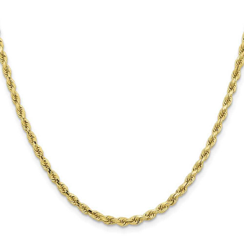 Image of 30" 10K Yellow Gold 3.25mm Diamond-cut Rope Chain Necklace