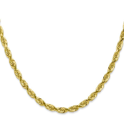 Image of 30" 10K Yellow Gold 4.5mm Diamond-cut Quadruple Rope Chain Necklace