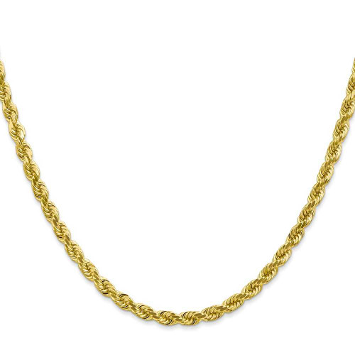 Image of 30" 10K Yellow Gold 4mm Diamond-cut Rope Chain Necklace