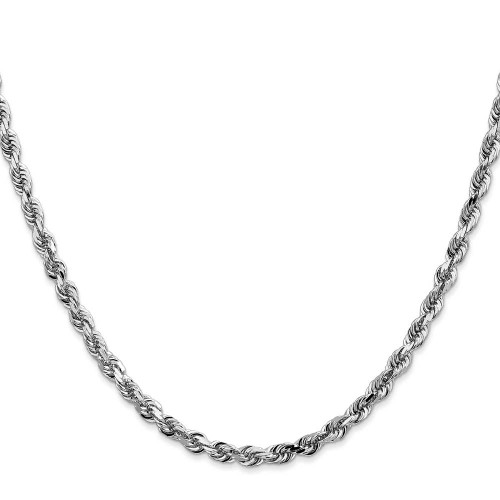 Image of 30" 14K White Gold 4mm Diamond-cut Quadruple Rope Chain Necklace