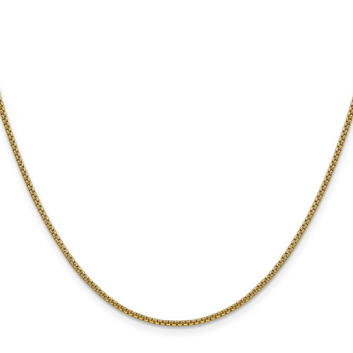 30" 14K Yellow Gold 1.5mm Semi-Solid Round Box Chain Necklace