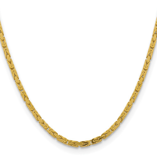 30" 14K Yellow Gold 3.25mm Byzantine Chain Necklace