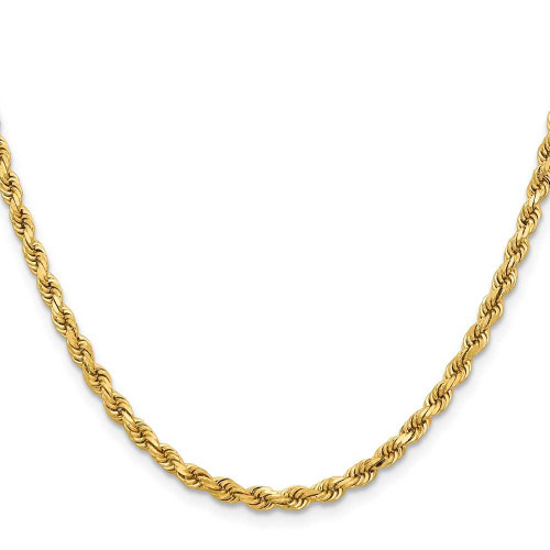Image of 30" 14K Yellow Gold 3.75mm Diamond-cut Rope with Lobster Clasp Chain Necklace